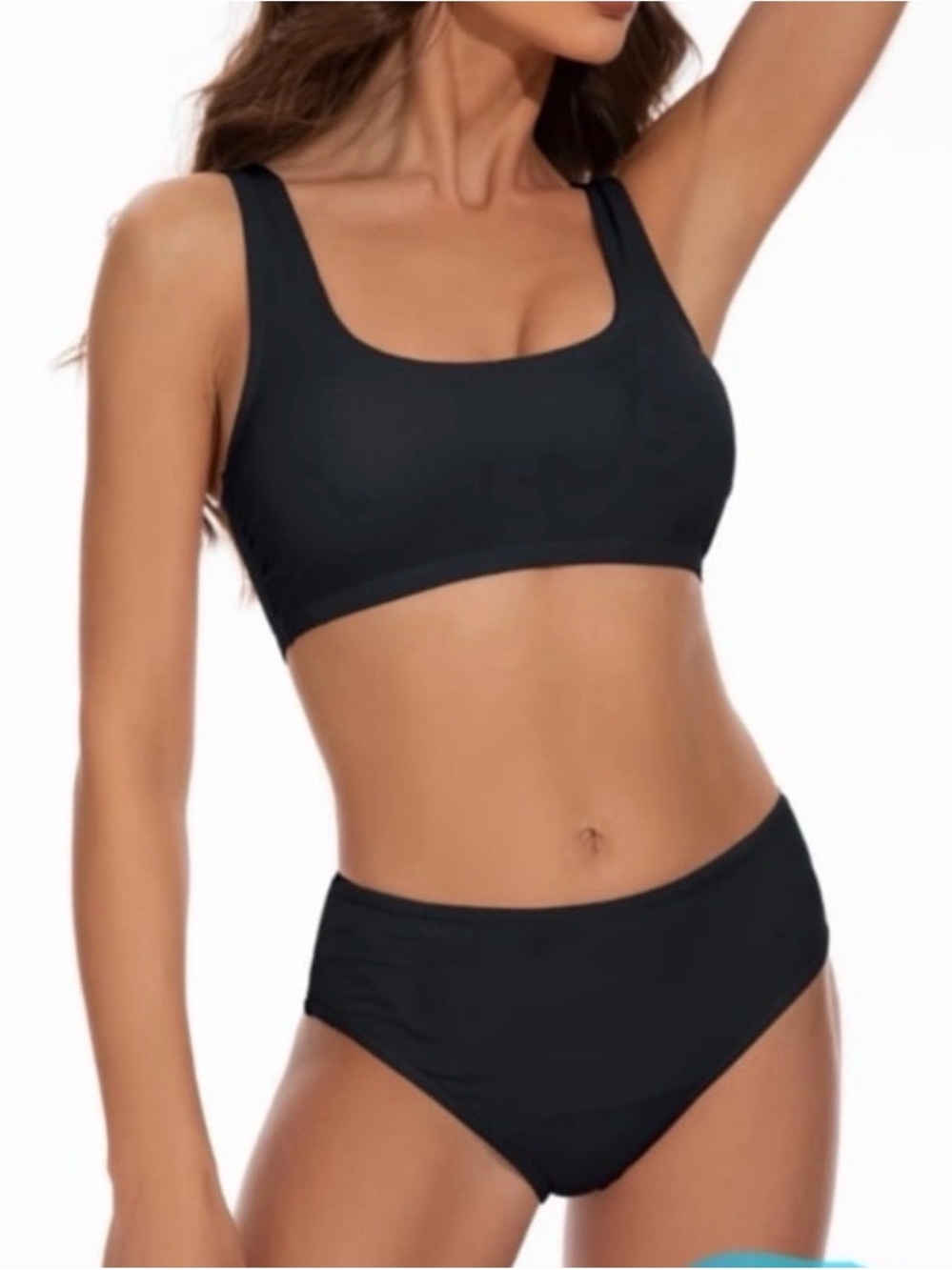 Black Scoop-Top Period Bikini Set